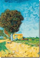 DK van Gogh: Allee bei Arles mit Häusern (1888)