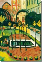 DK August Macke: Garten mit Bassin, 1912