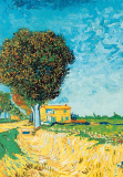 DK van Gogh: Allee bei Arles mit Häusern (1888)