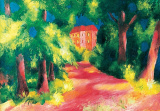 DK August Macke: Rotes Haus im Park (1914)